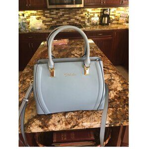 Women Leather Handbag Designer Top Satchel Shoulder Bag Crossbody Purses-Blue